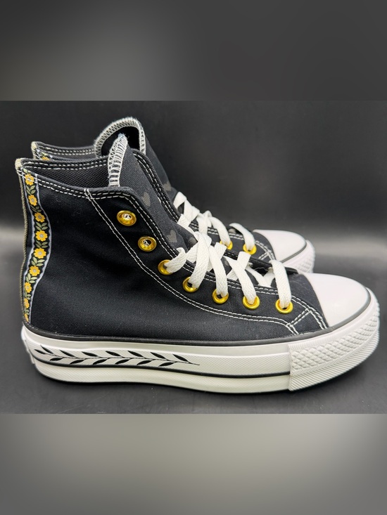 Converse Shoes - Converse- All Star, Womens-Black High-Top Sneakers/White Laces-Size:6